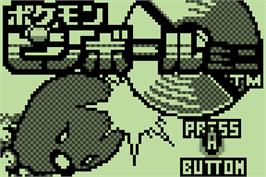 Title screen of Pokemon Pinball Mini on the Nintendo Pokemon Mini.