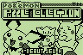 Title screen of Pokemon Puzzle Collection on the Nintendo Pokemon Mini.