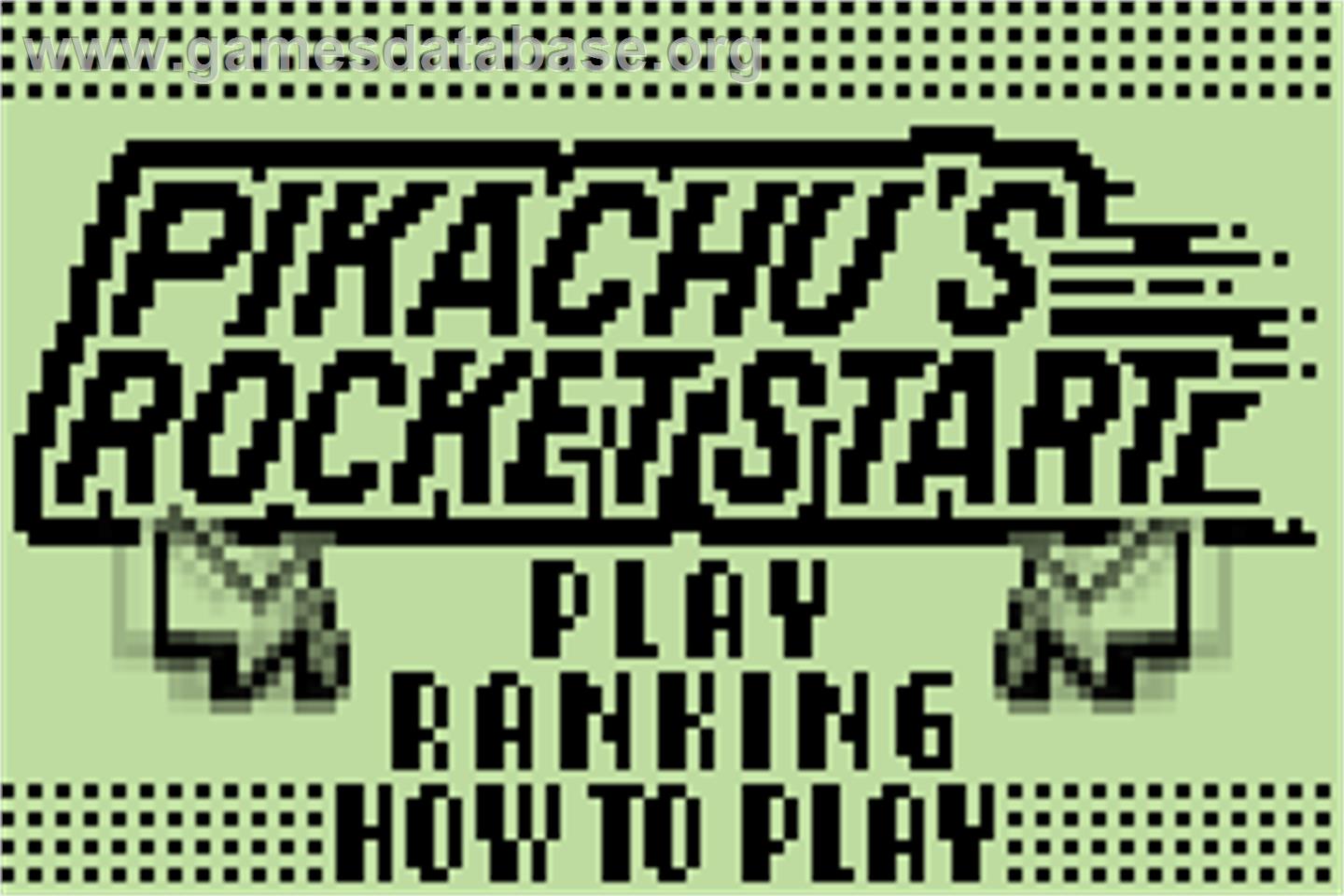 Pokemon Party Mini - Pikachu's Rocket Start - Nintendo Pokemon Mini - Artwork - Title Screen