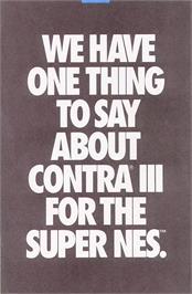 Advert for Contra III: The Alien Wars on the Nintendo SNES.