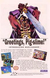 Advert for Sküljagger: Revolt of the Westicans on the Nintendo SNES.