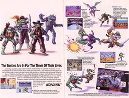 Advert for Teenage Mutant Ninja Turtles IV: Turtles in Time on the Nintendo SNES.