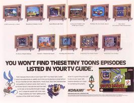 Advert for Tiny Toon Adventures: Buster Busts Loose! on the Nintendo SNES.