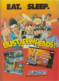 Advert for World Heroes on the Nintendo SNES.