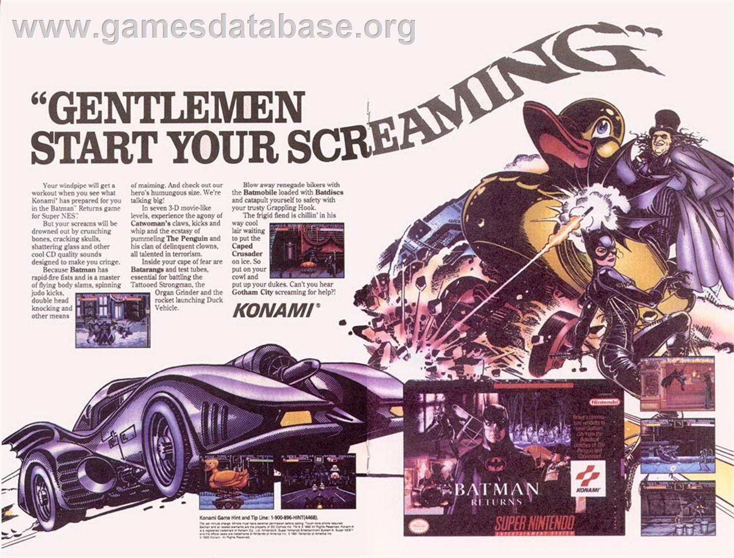 Batman Returns - Nintendo SNES - Artwork - Advert