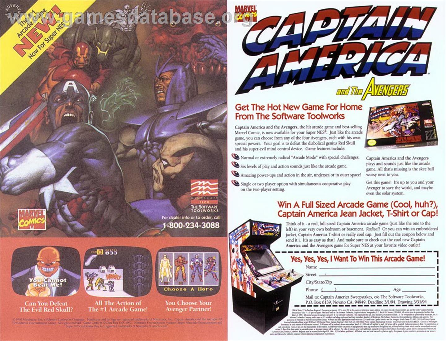 Captain America and the Avengers - Nintendo SNES - Artwork - Advert
