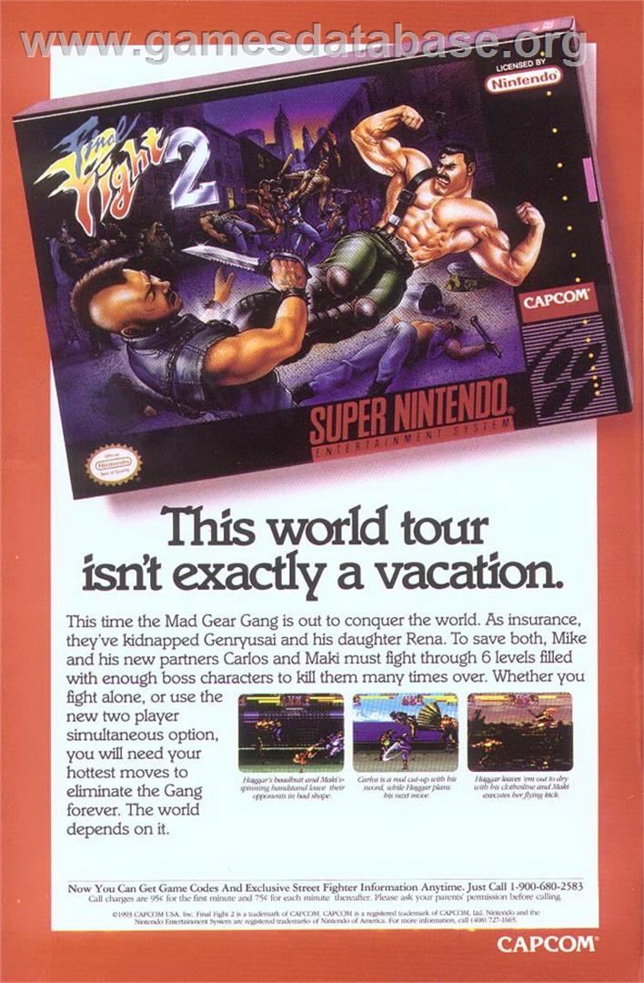 Final Fight 2 - Arcade - Artwork - Advert
