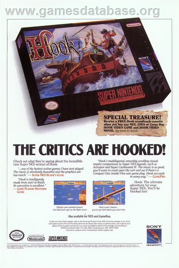 Hook - Nintendo SNES - Artwork - Advert