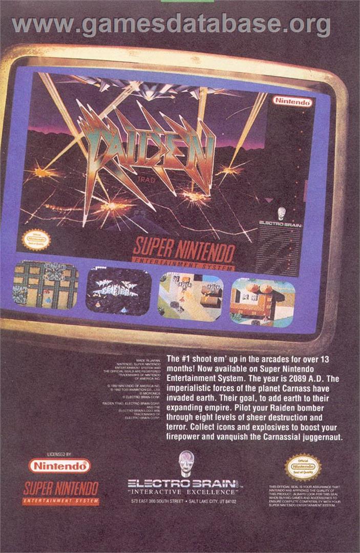 Raiden Trad - Sega Nomad - Artwork - Advert