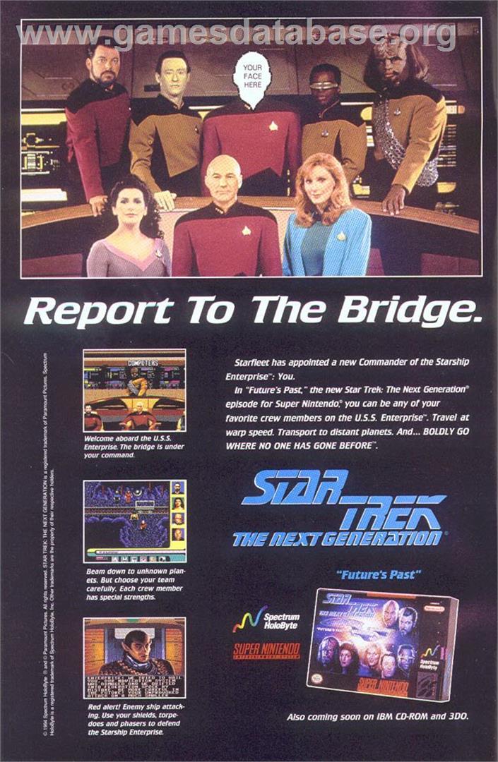 Star Trek - The Next Generation - Future's Past - Nintendo SNES - Artwork - Advert