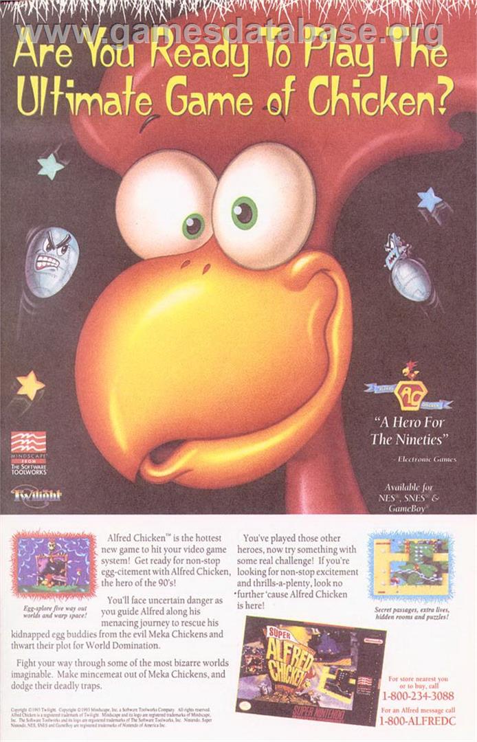 Super Alfred Chicken - Nintendo SNES - Artwork - Advert