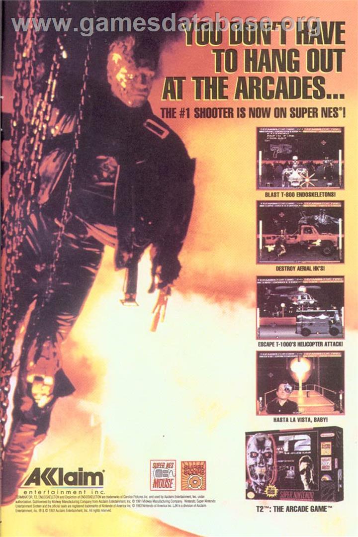 T2: The Arcade Game - Nintendo SNES - Artwork - Advert