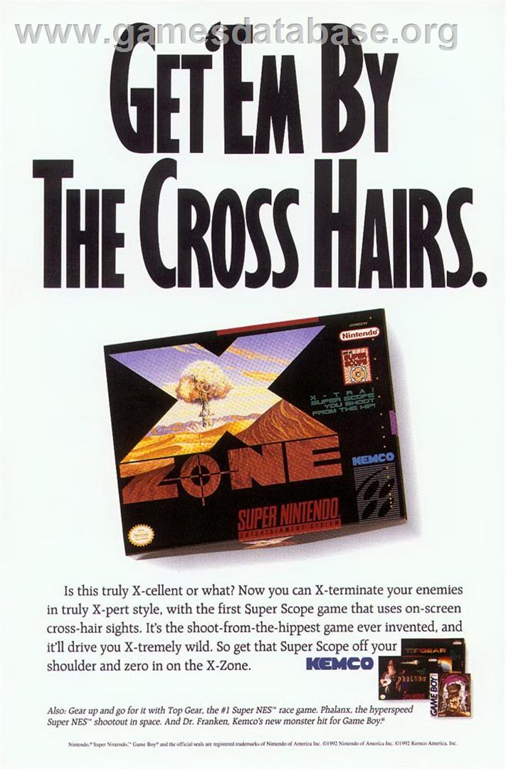 X-Zone - Nintendo SNES - Artwork - Advert