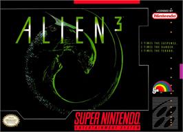 Box cover for Alien 3 on the Nintendo SNES.