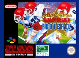 Box cover for All-American Championship Football on the Nintendo SNES.