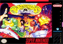 Box cover for Battletoads In Battlemaniacs on the Nintendo SNES.