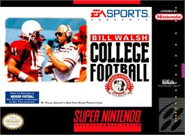 Box cover for Bill Walsh College Football on the Nintendo SNES.