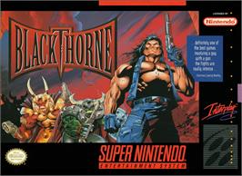 Box cover for Blackhawk on the Nintendo SNES.