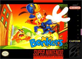 Box cover for Bonkers on the Nintendo SNES.