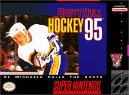Box cover for Brett Hull Hockey 95 on the Nintendo SNES.