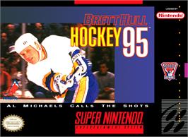 Box cover for Brett Hull Hockey 95 on the Nintendo SNES.
