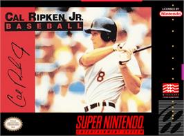 Box cover for Cal Ripken Jr. Baseball on the Nintendo SNES.