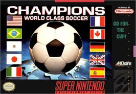 Box cover for Champions World Class Soccer on the Nintendo SNES.