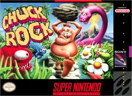 Box cover for Chuck Rock on the Nintendo SNES.