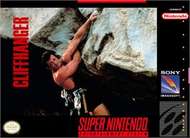 Box cover for Cliffhanger on the Nintendo SNES.