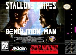 Box cover for Demolition Man on the Nintendo SNES.
