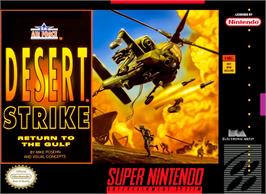 Box cover for Desert Strike - Return To The Gulf on the Nintendo SNES.