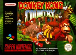 Box cover for Donkey Kong Country on the Nintendo SNES.