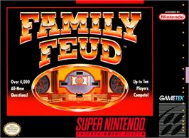 Box cover for Family Feud on the Nintendo SNES.