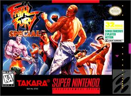 Box cover for Fatal Fury Special on the Nintendo SNES.