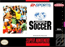 Box cover for Fifa International Soccer on the Nintendo SNES.