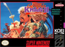 Box cover for Genghis Khan 2 - Clan Of The Grey Wolf on the Nintendo SNES.