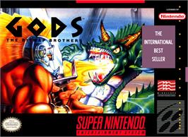 Box cover for Gods on the Nintendo SNES.