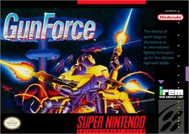 Box cover for Gunforce - Battle Fire Engulfed Terror Island on the Nintendo SNES.