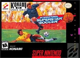 Box cover for International Superstar Soccer Deluxe on the Nintendo SNES.