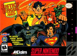 Box cover for Justice League Task Force on the Nintendo SNES.