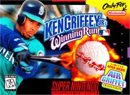 Box cover for Ken Griffey Jr.'s Winning Run on the Nintendo SNES.