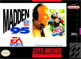 Box cover for Madden Nfl 95 on the Nintendo SNES.