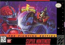 Box cover for Mighty Morphin Power Rangers - The Fighting Edition on the Nintendo SNES.