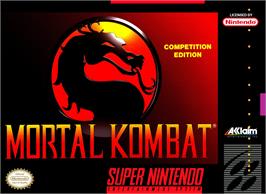 Box cover for Mortal Kombat on the Nintendo SNES.