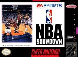 Box cover for NBA Showdown on the Nintendo SNES.