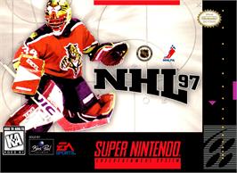 Box cover for NHL 97 on the Nintendo SNES.