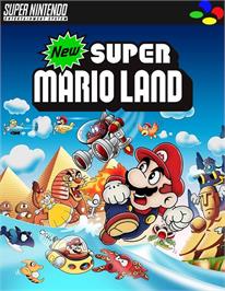 Box cover for New Super Mario Land on the Nintendo SNES.