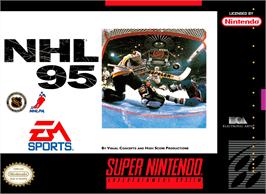 Box cover for Nhl 95 on the Nintendo SNES.