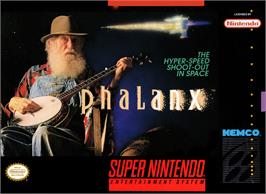 Box cover for Phalanx on the Nintendo SNES.
