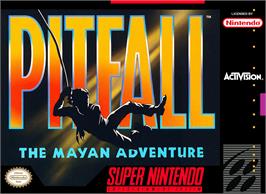 Box cover for Pitfall - The Mayan Adventure on the Nintendo SNES.